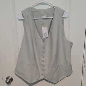a new day Women's Button Down Vest in Light Green